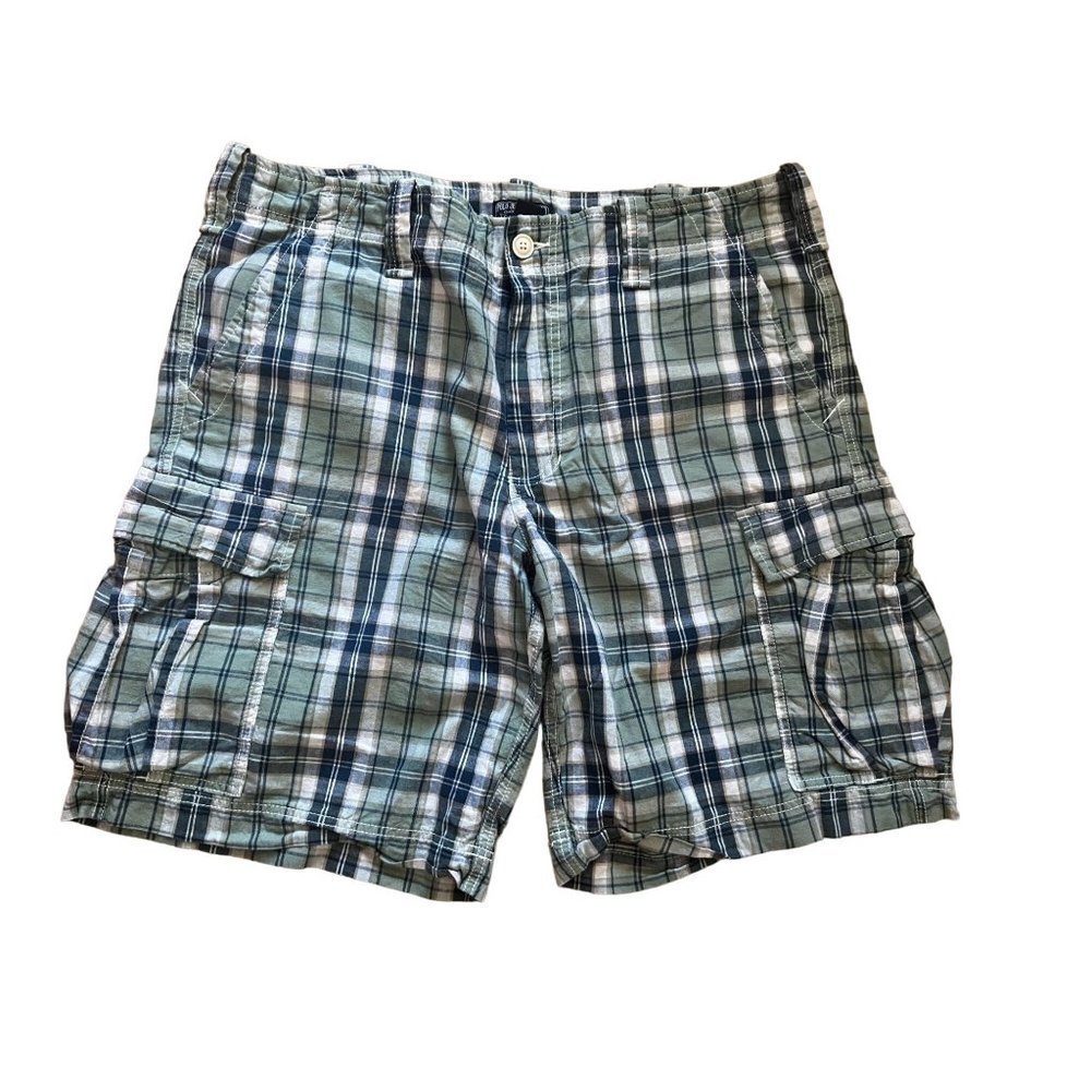 Ralph Lauren Polo Jean's Company men's blue plaid shorts size 38